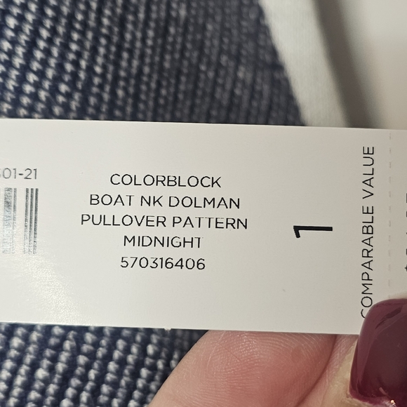 Chico's Boat Neck Color Block Dolman Sweater - Picture 8 of 11